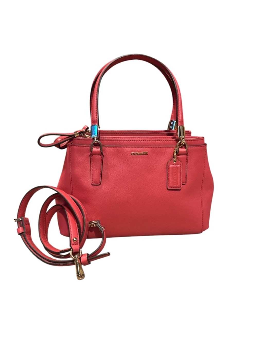 RESERVED Coach Pink Leather Satchel with Removable Strap